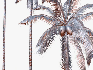 coconut palm tree collection - low poly 3D Model