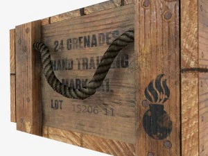 cassa di legno dell'esercito americano Modello 3D