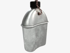us bottle canteen wwii 3D Model