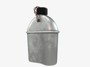 us bottle canteen wwii 3D Model