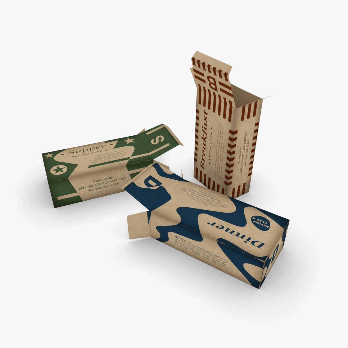 us k-ration boxes end war wwii 3D Model .c4d .max .obj .3ds .fbx .stl .blend 