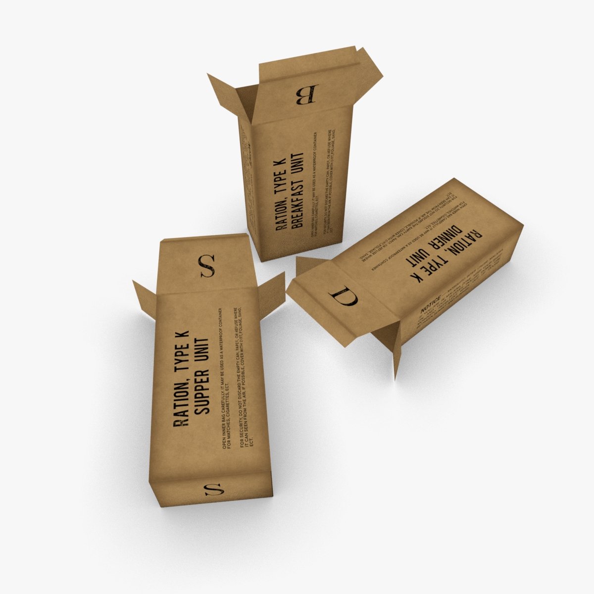 Box Food Cardboard Container - Disposable 3D model