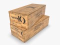 us k and c rations wooden crate wwii 3D Модель