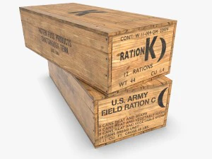 nosotros k y c raciones caja de madera segunda guerra mundial Modelo 3D