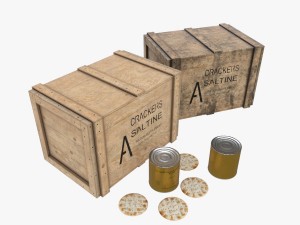 us crackers wooden crate 3D Model