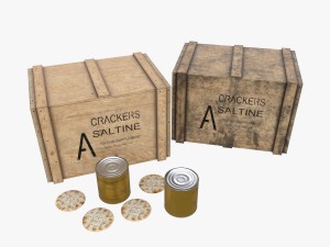 us crackers wooden crate 3D Model