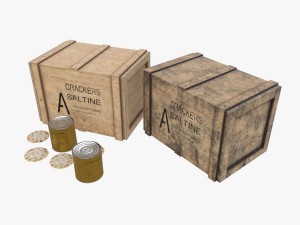 us crackers wooden crate 3D Model