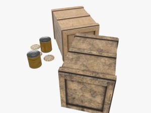 us crackers wooden crate 3D Model