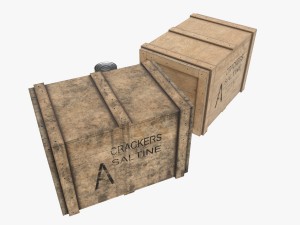us crackers wooden crate 3D Model