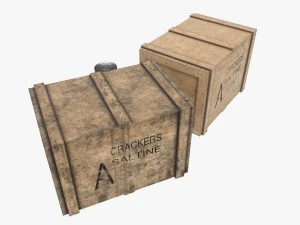 us crackers wooden crate 3D Model