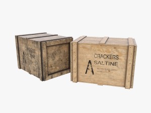 us crackers wooden crate 3D Model