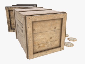 us crackers wooden crate 3D Model