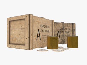 us crackers wooden crate 3D Model