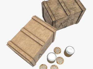 us crackers wooden crate 3D Model