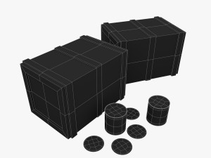 us crackers wooden crate 3D Model