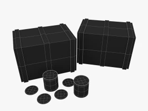 us crackers wooden crate 3D Model
