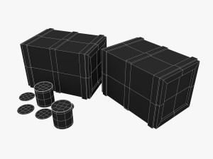 us crackers wooden crate 3D Model