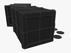 us crackers wooden crate 3D Model