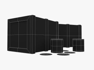 us crackers wooden crate 3D Model