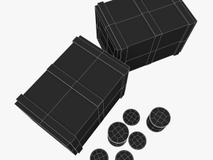 us crackers wooden crate 3D Model