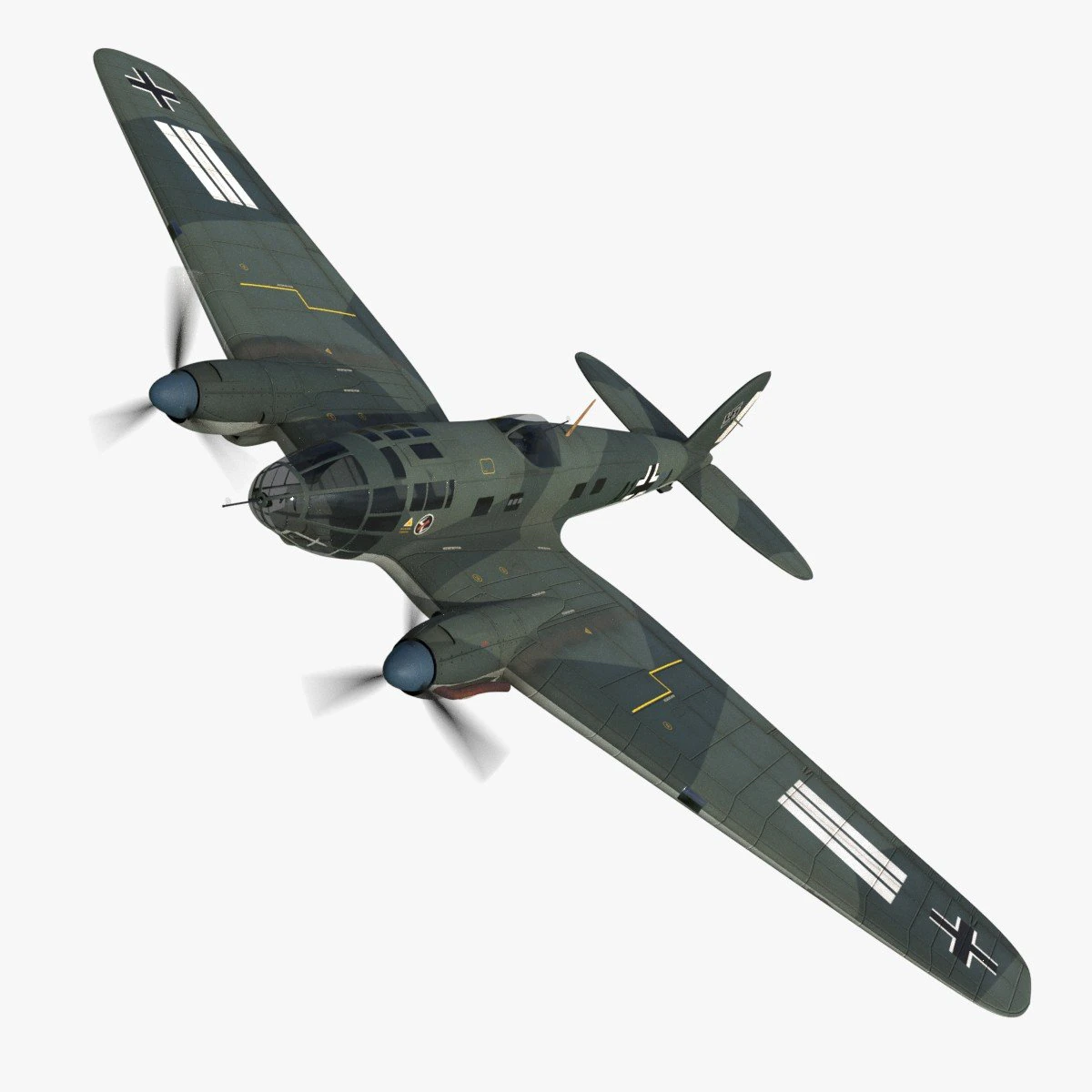 heinkel he 111 a1-da 3D Model .c4d .max .obj .3ds .fbx .stl .blend 