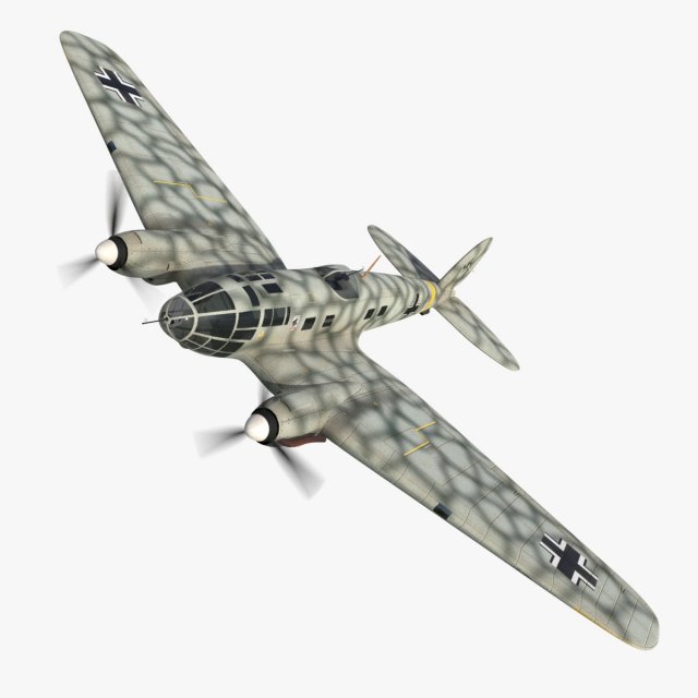 heinkel he 111 j 3D Model .c4d .max .obj .3ds .fbx .stl .blend 