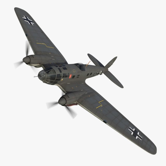 heinkel he 111 5j-dm 3D Model .c4d .max .obj .3ds .fbx .stl .blend 