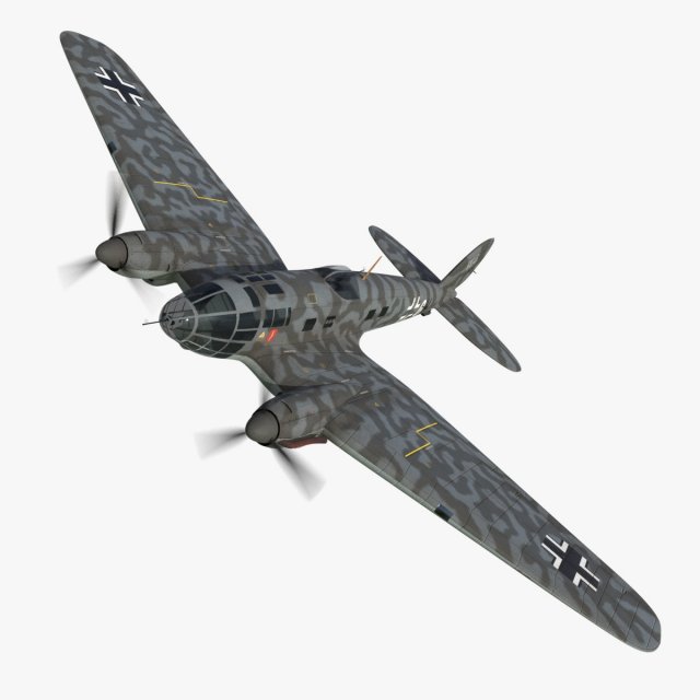 heinkel he 111 5j-gh 3D Model .c4d .max .obj .3ds .fbx .stl .blend 