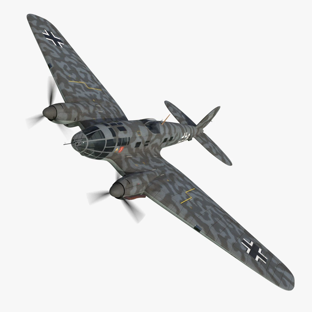 heinkel he 111 5j-gh 3D Model .c4d .max .obj .3ds .fbx .stl .blend 