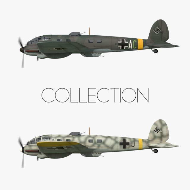 heinkel he 111 - eastern front collection 3D Model .c4d .max .obj .3ds .fbx .stl .blend 