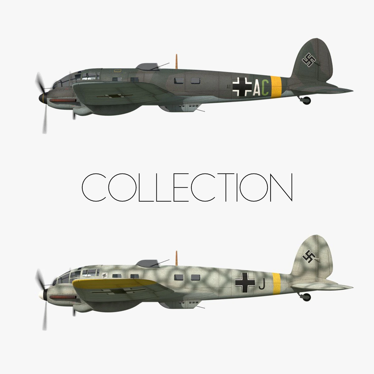 heinkel he 111 - eastern front collection 3D Model .c4d .max .obj .3ds .fbx .stl .blend 