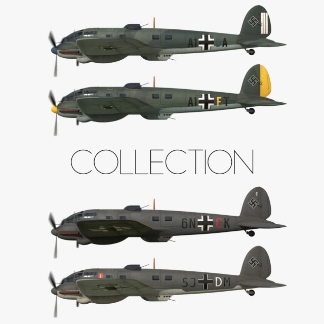 heinkel he 111 - battle of britain collection 3Dモデル .c4d .max .obj .3ds .fbx .stl .blend 