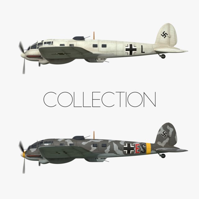 heinkel he 111 - norway collection 3D Model .c4d .max .obj .3ds .fbx .stl .blend 
