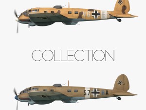 heinkel he 111 - north africa collection Model 3D