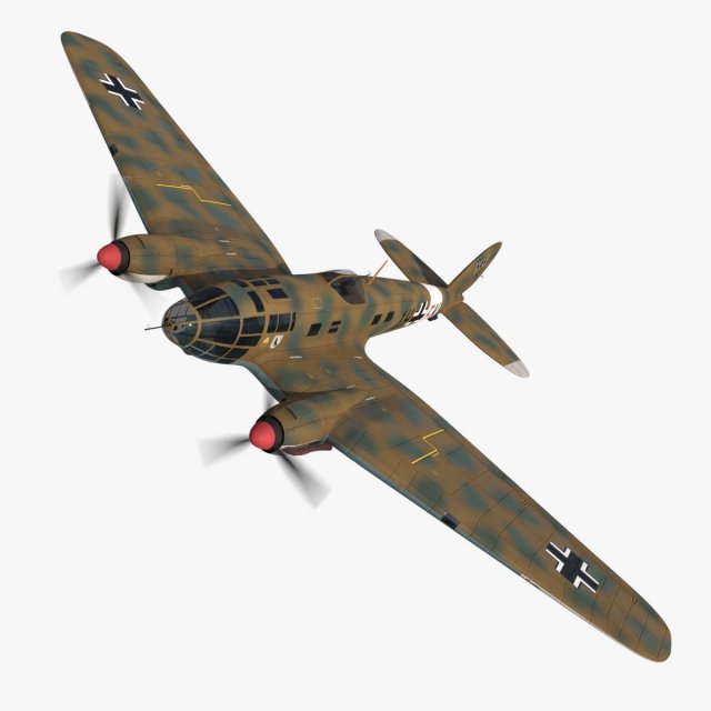 heinkel he 111 1h-fk 3D Model .c4d .max .obj .3ds .fbx .lwo .lw .lws