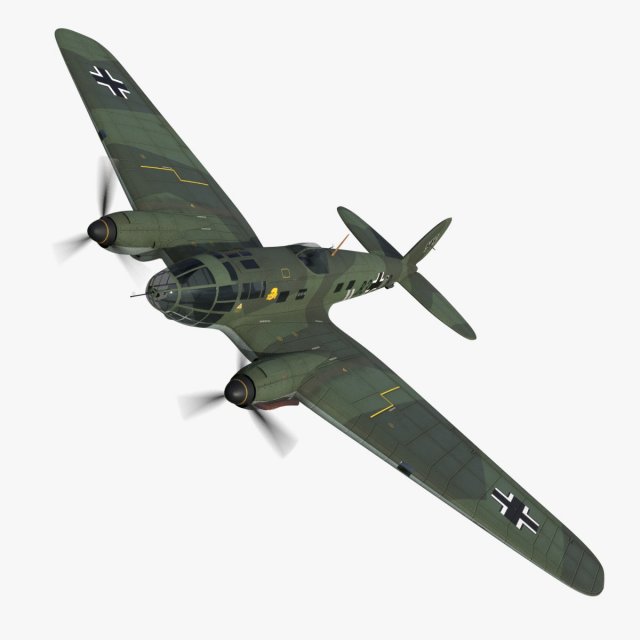heinkel he 111 b3-db 3D Model .c4d .max .obj .3ds .fbx .lwo .lw .lws