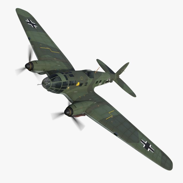 heinkel he 111 b3-db 3D Model .c4d .max .obj .3ds .fbx .stl .blend 