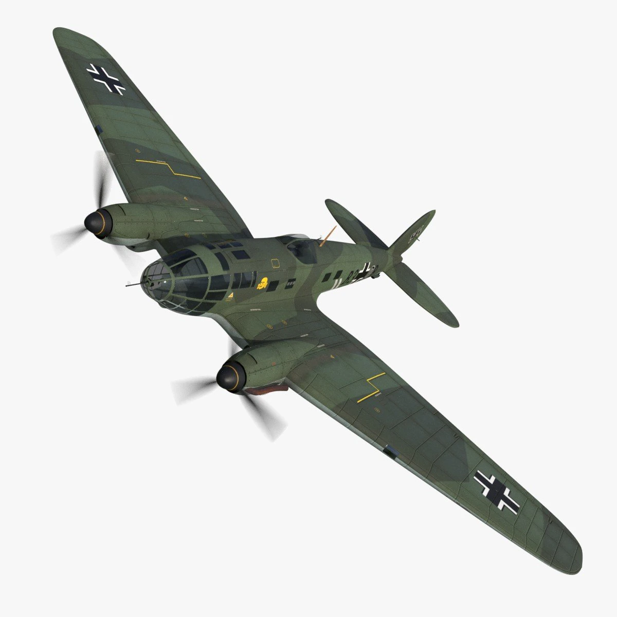 heinkel he 111 b3-db 3D Model .c4d .max .obj .3ds .fbx .stl .blend 