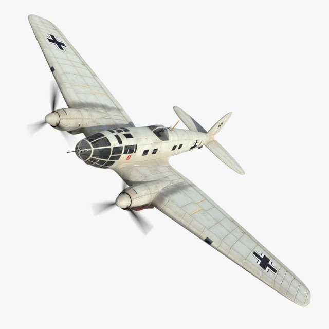 heinkel he 111 l 3D Model .c4d .max .obj .3ds .fbx .lwo .lw .lws