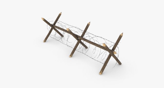 barbed wire fence wwii 3D मॉडल .c4d .max .obj .3ds .fbx .stl .blend 