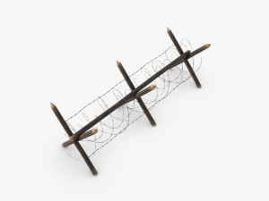 barbed wire fence wwii 3D मॉडल
