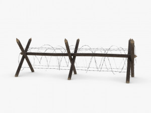 barbed wire fence wwii 3D मॉडल