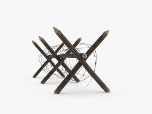 barbed wire fence wwii 3D मॉडल