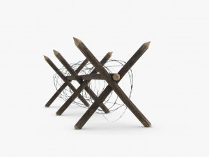 Recinto di filo spinato della seconda guerra mondiale Modello 3D