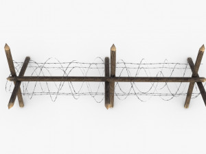 barbed wire fence wwii 3D मॉडल