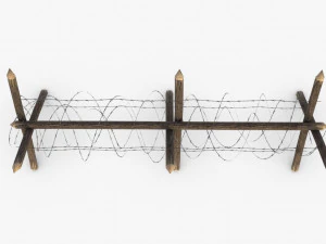 Recinto di filo spinato della seconda guerra mondiale Modello 3D