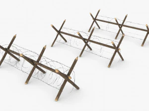 Recinto di filo spinato della seconda guerra mondiale Modello 3D