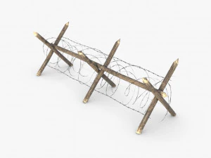 Recinto di filo spinato della seconda guerra mondiale Modello 3D