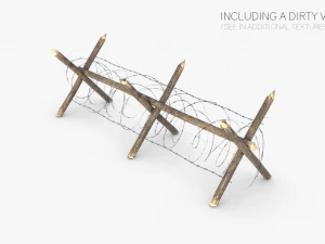 Recinto di filo spinato della seconda guerra mondiale Modello 3D