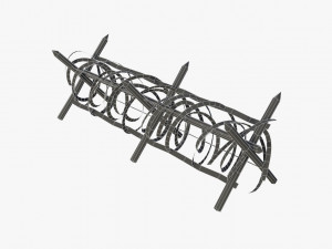 barbed wire fence wwii 3D मॉडल
